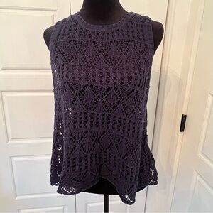 Jolt Navy Blue Crochet Top